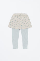 Avauma baby girl skirted leggings in mint green with tiny blue flower print